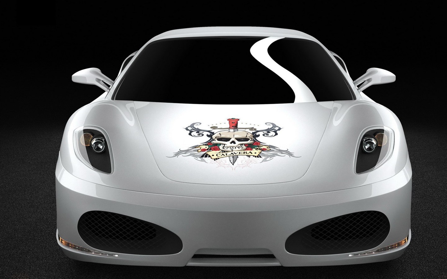 White Skull Ferrari F430 Wallpapers #1 - 1440x900