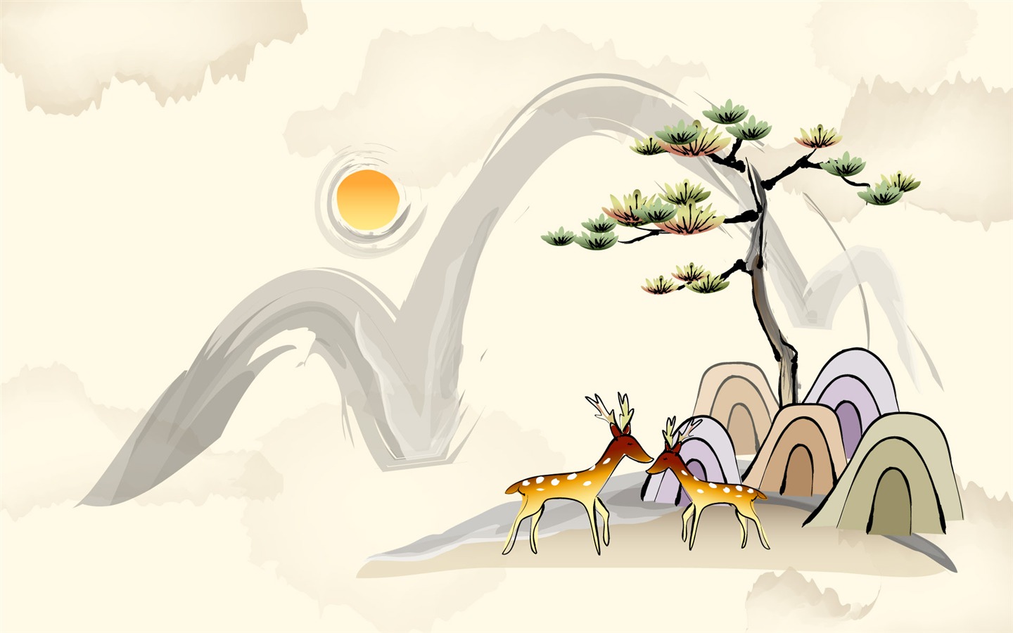 矢量水墨高清壁紙 #2 - 1440x900