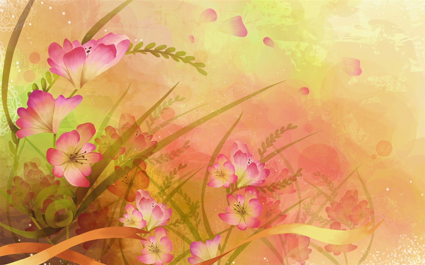 炫彩花卉合成壁紙 #40 - 1440x900