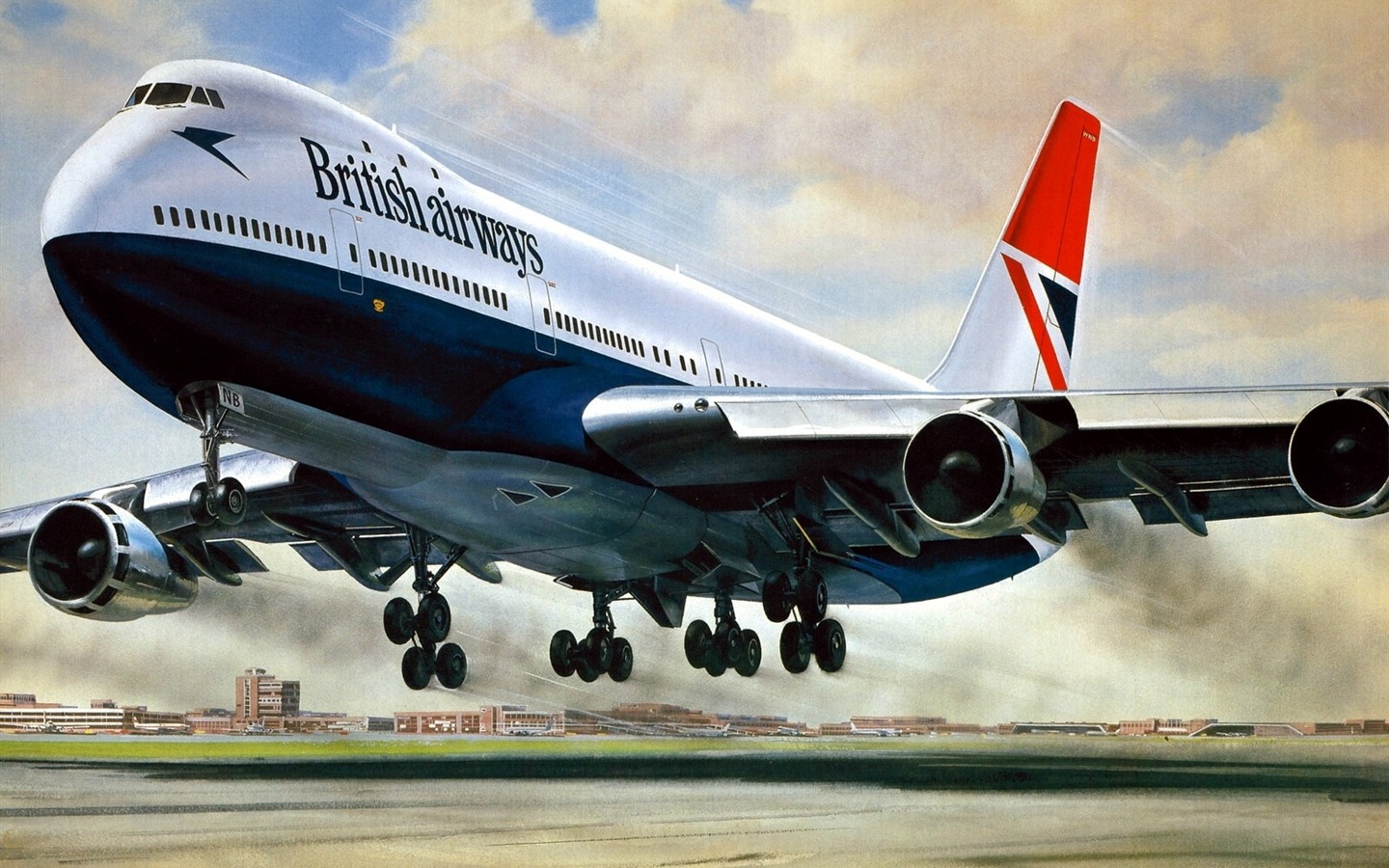 高清晰油画飞机壁纸8 - 1440x900