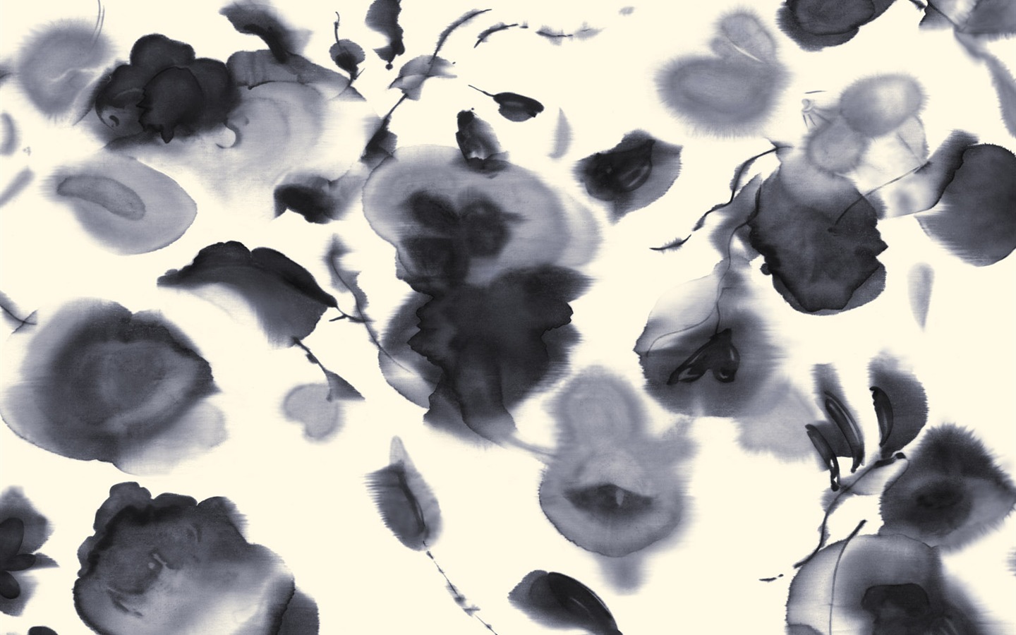 절묘한 잉크 꽃 배경 화면 #4 - 1440x900