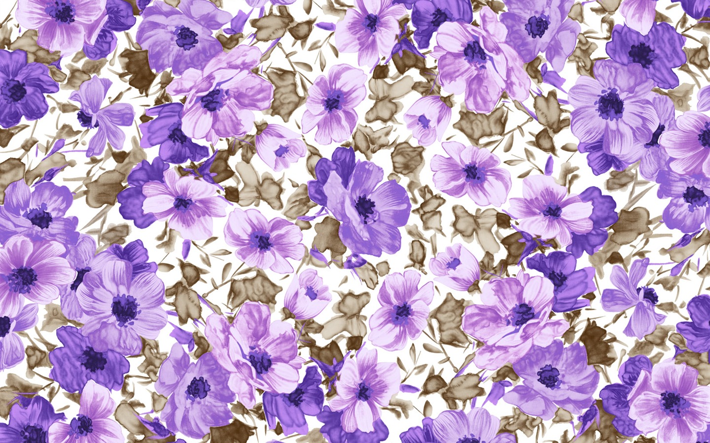 절묘한 잉크 꽃 배경 화면 #12 - 1440x900