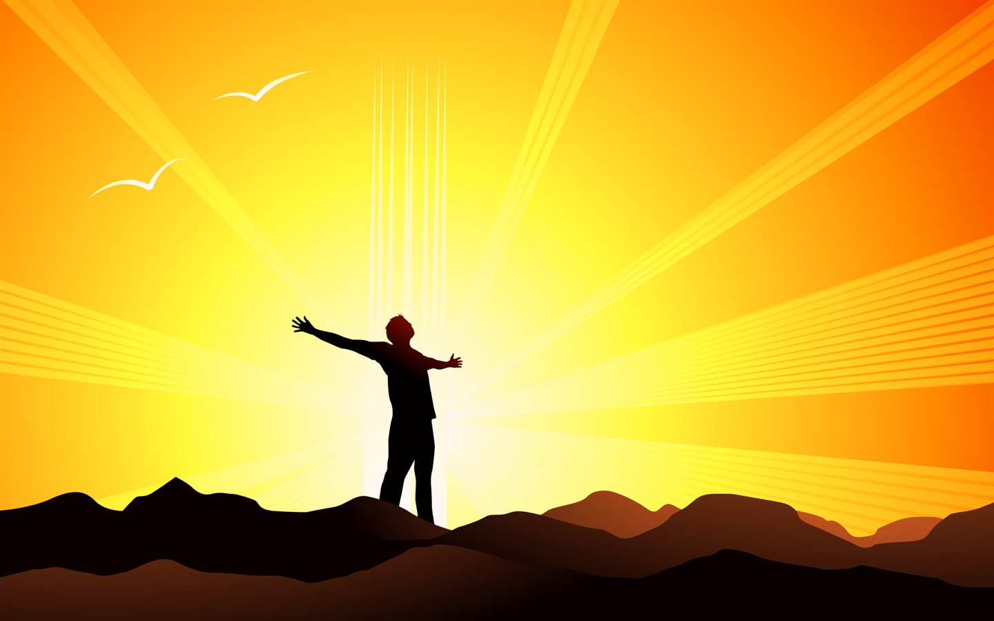 Vector People silhouette wallpaper (2) #14 - 1440x900