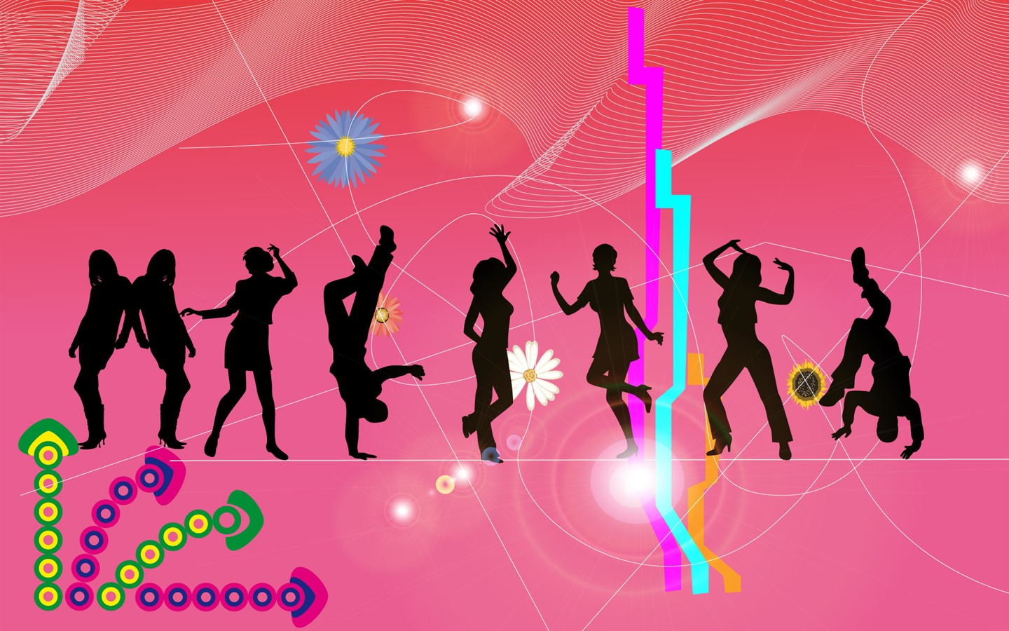 Vector People silhouette wallpaper (2) #20 - 1440x900