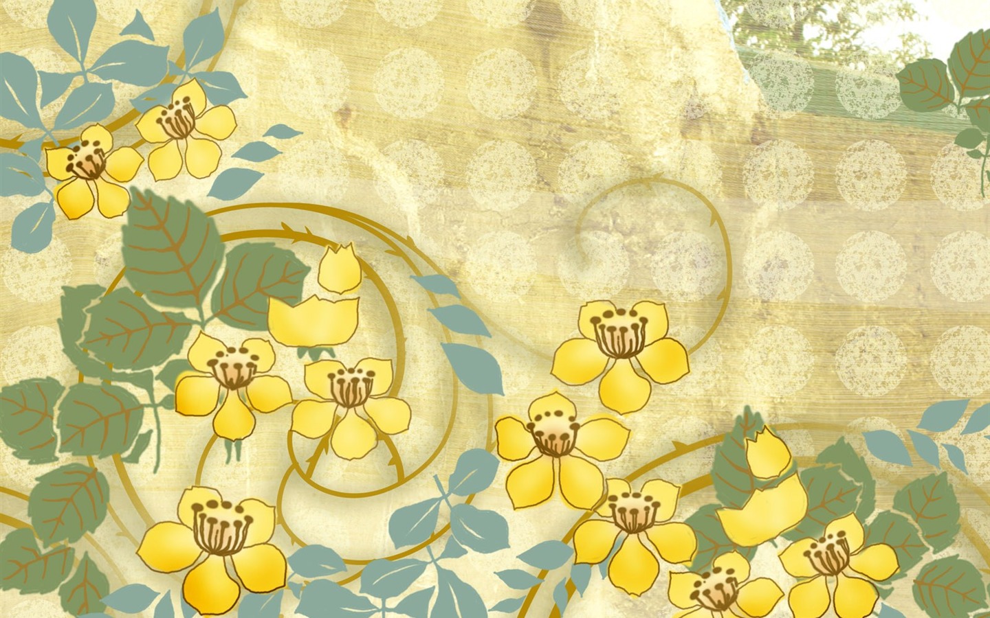 Blumentapete Illustration Design #19 - 1440x900