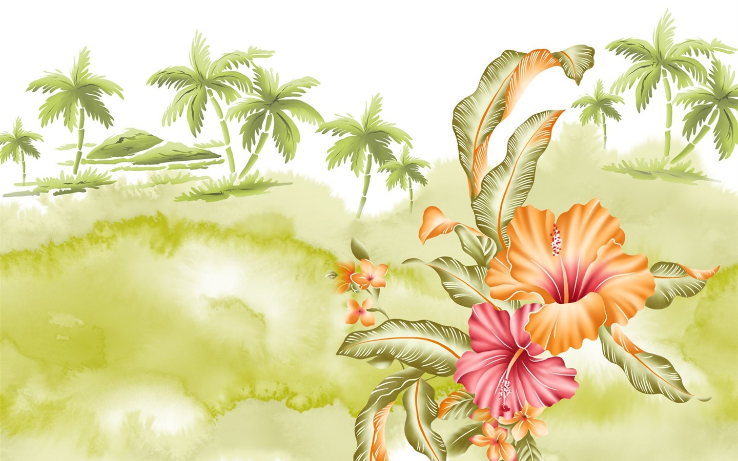 Blumentapete Illustration Design #21 - 1440x900