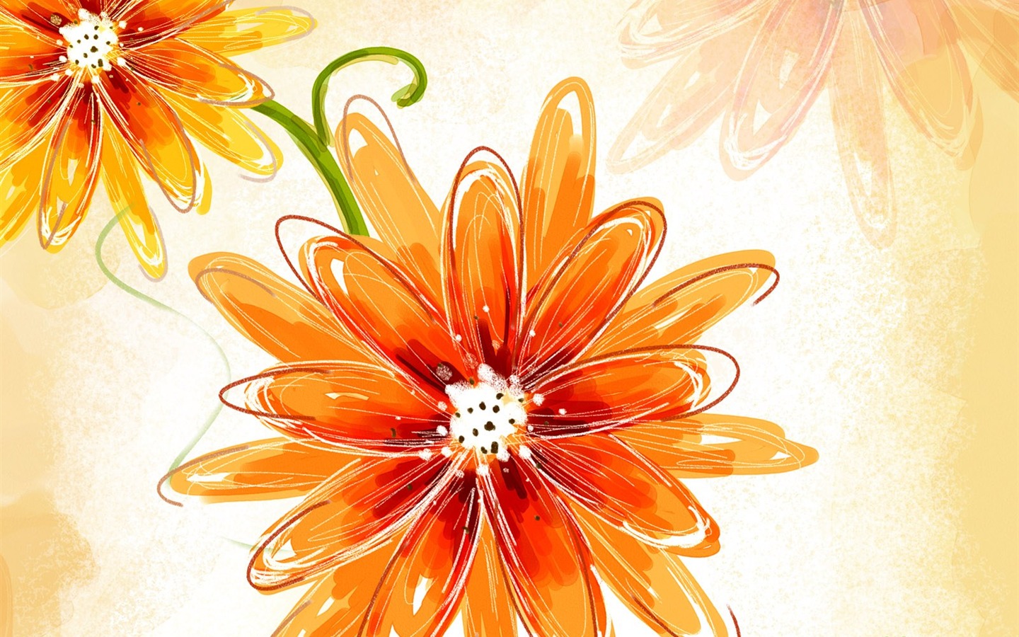 Blumentapete Illustration Design #24 - 1440x900