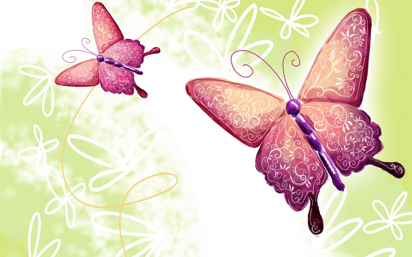 Květinová wallpaper ilustrace design #30 - 1440x900