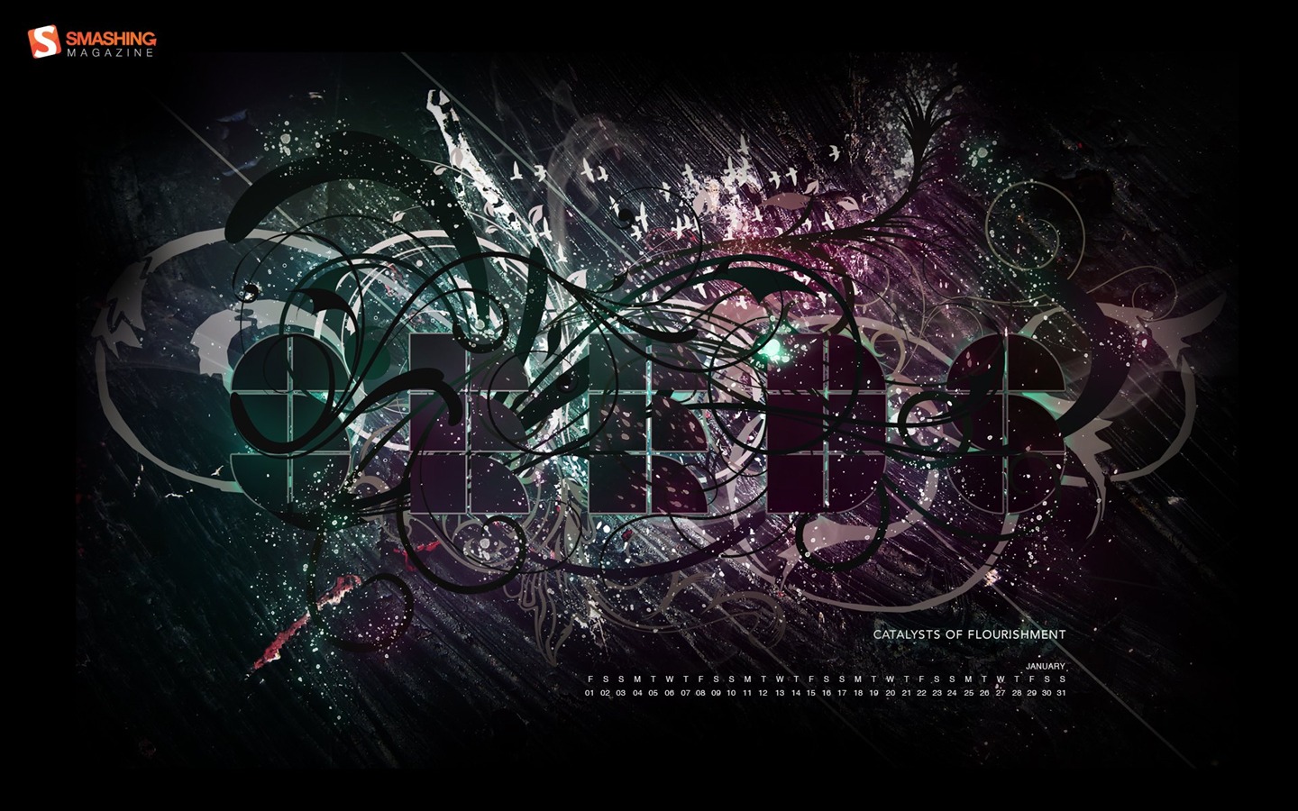 2010年1月月曆壁紙 #25 - 1440x900