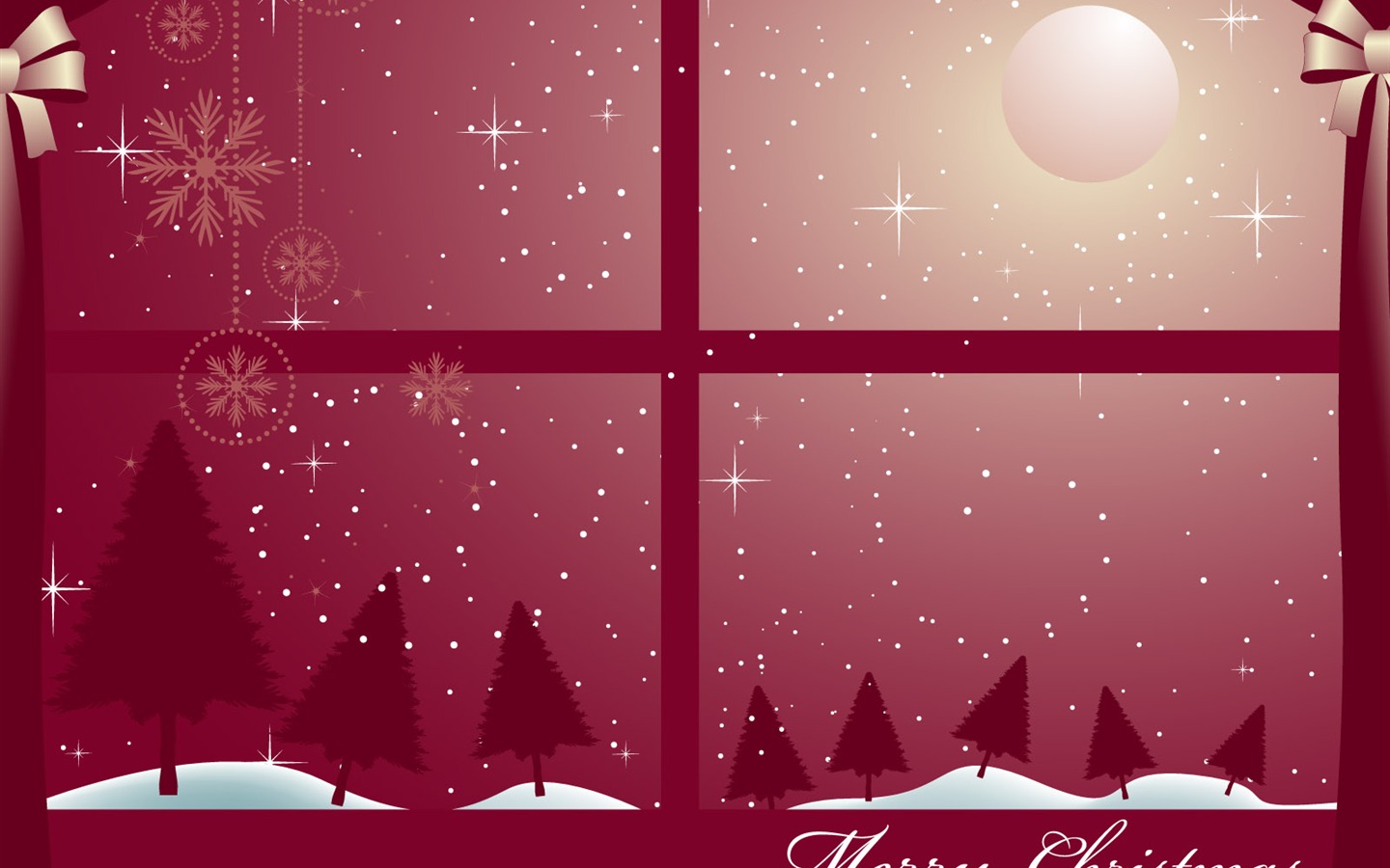 크리스마스 조경 시리즈 벽지 (20) #9 - 1440x900