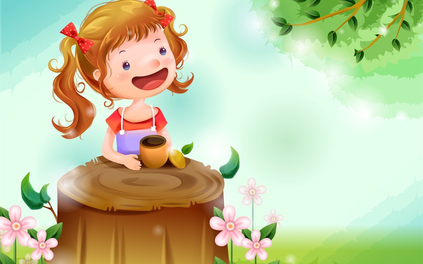 Vector happy childhood Wallpaper (1) #17 - 1440x900