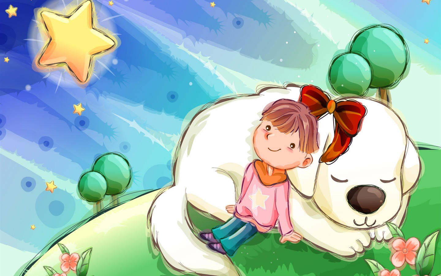 矢量快樂兒童壁紙(一) #17 - 1440x900