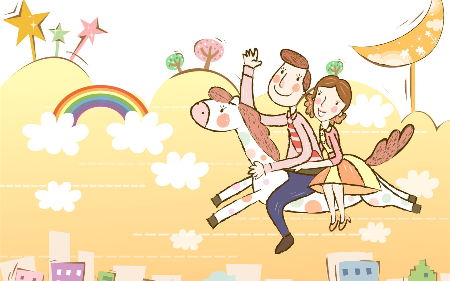 矢量幸福家庭壁紙 #23 - 1440x900