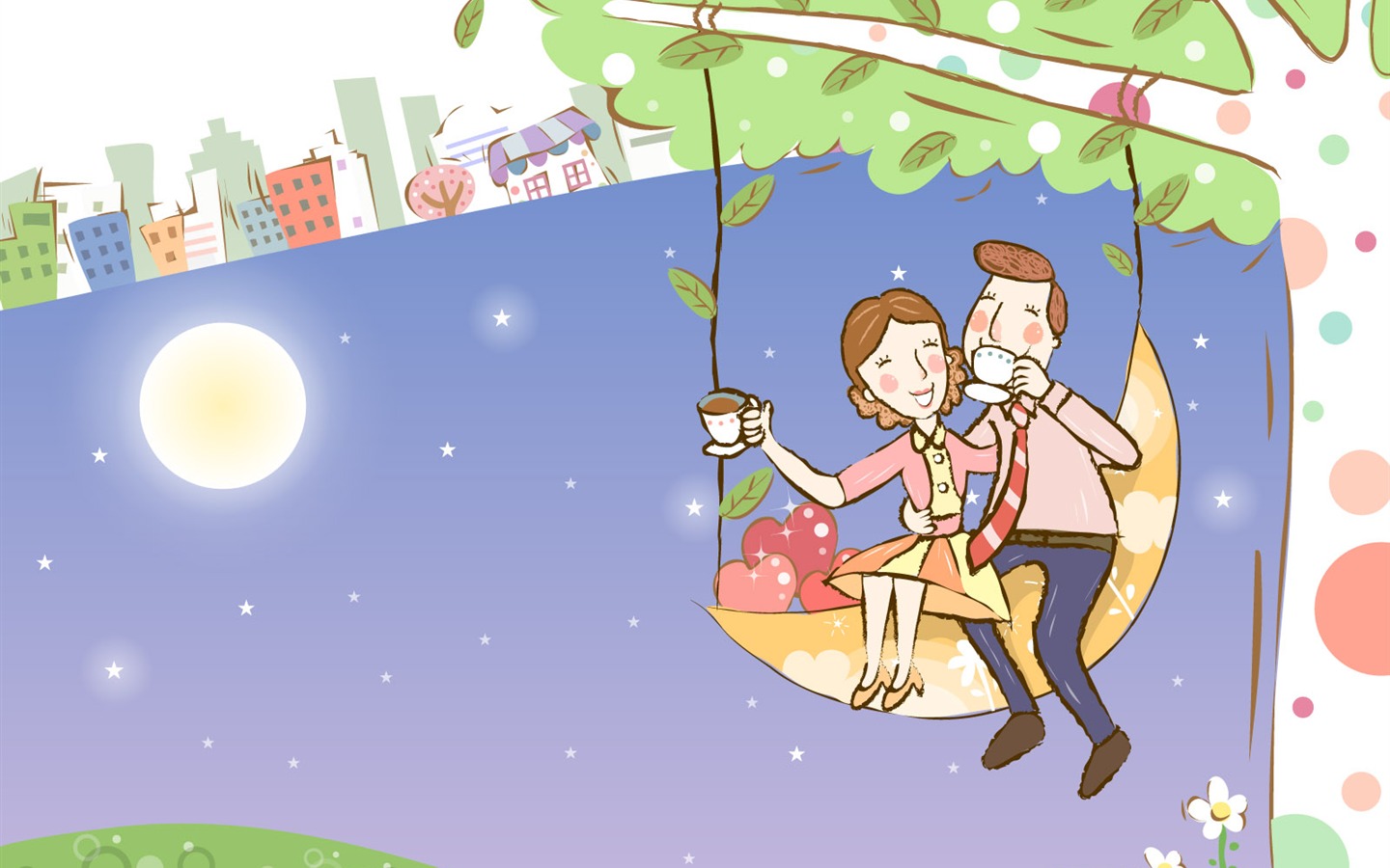 矢量幸福家庭壁紙 #39 - 1440x900