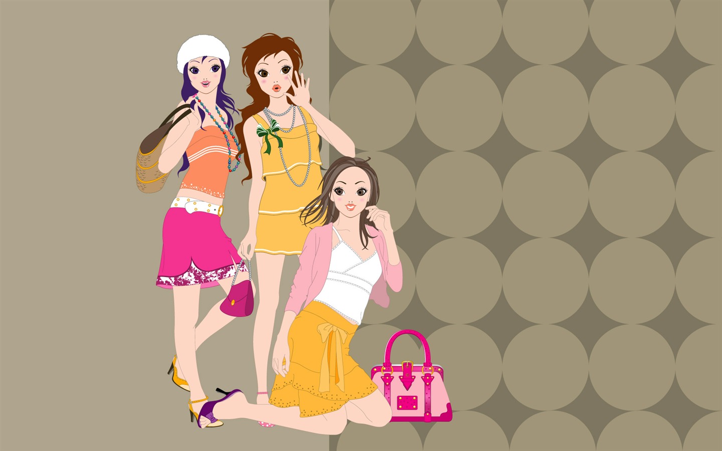 Vector urban women wallpaper (1) #12 - 1440x900