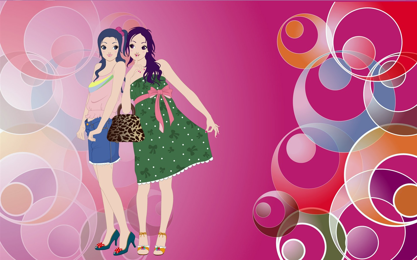 Vector urban women wallpaper (2) #10 - 1440x900