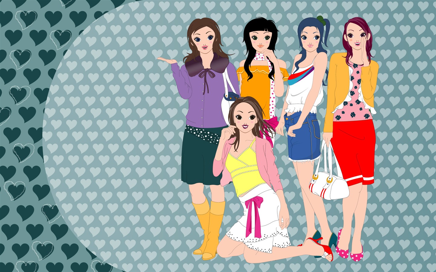 Vector urban women wallpaper (2) #18 - 1440x900