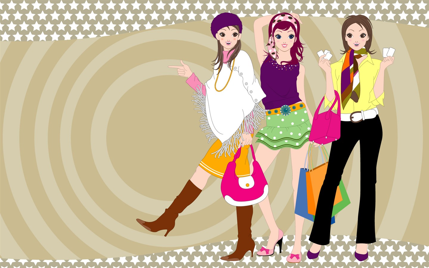 Vector urban women wallpaper (2) #20 - 1440x900