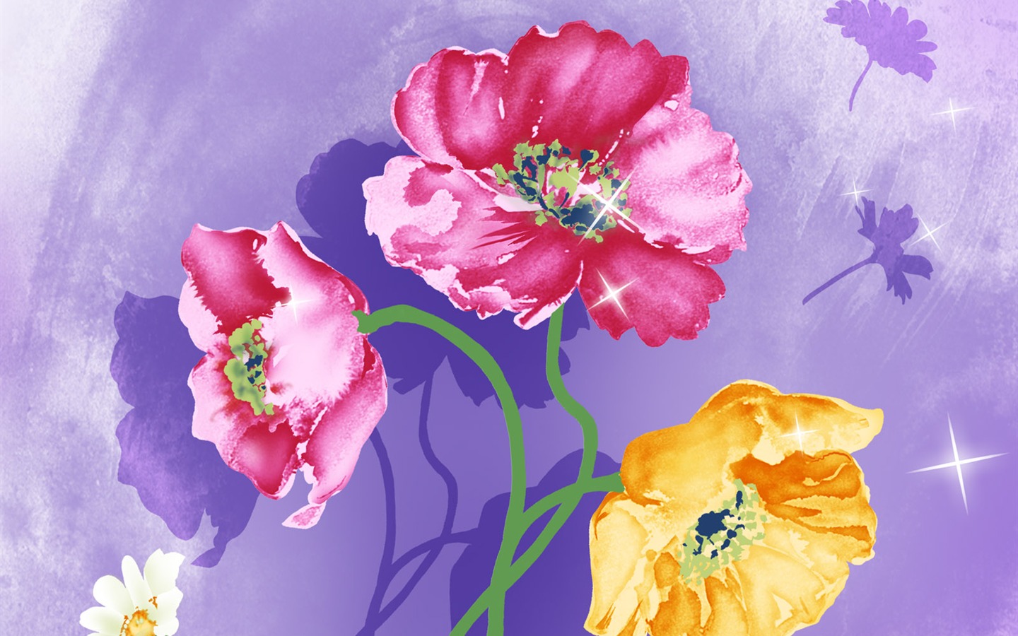 合成花卉 壁纸(一)3 - 1440x900