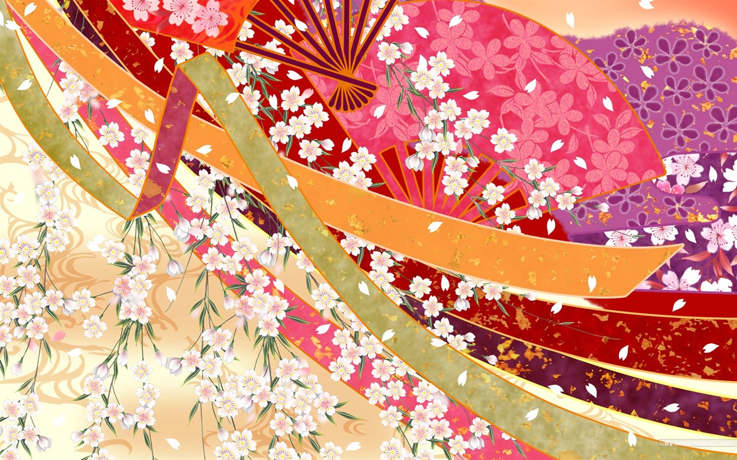 日本风格 色彩与图案壁纸12 - 1440x900