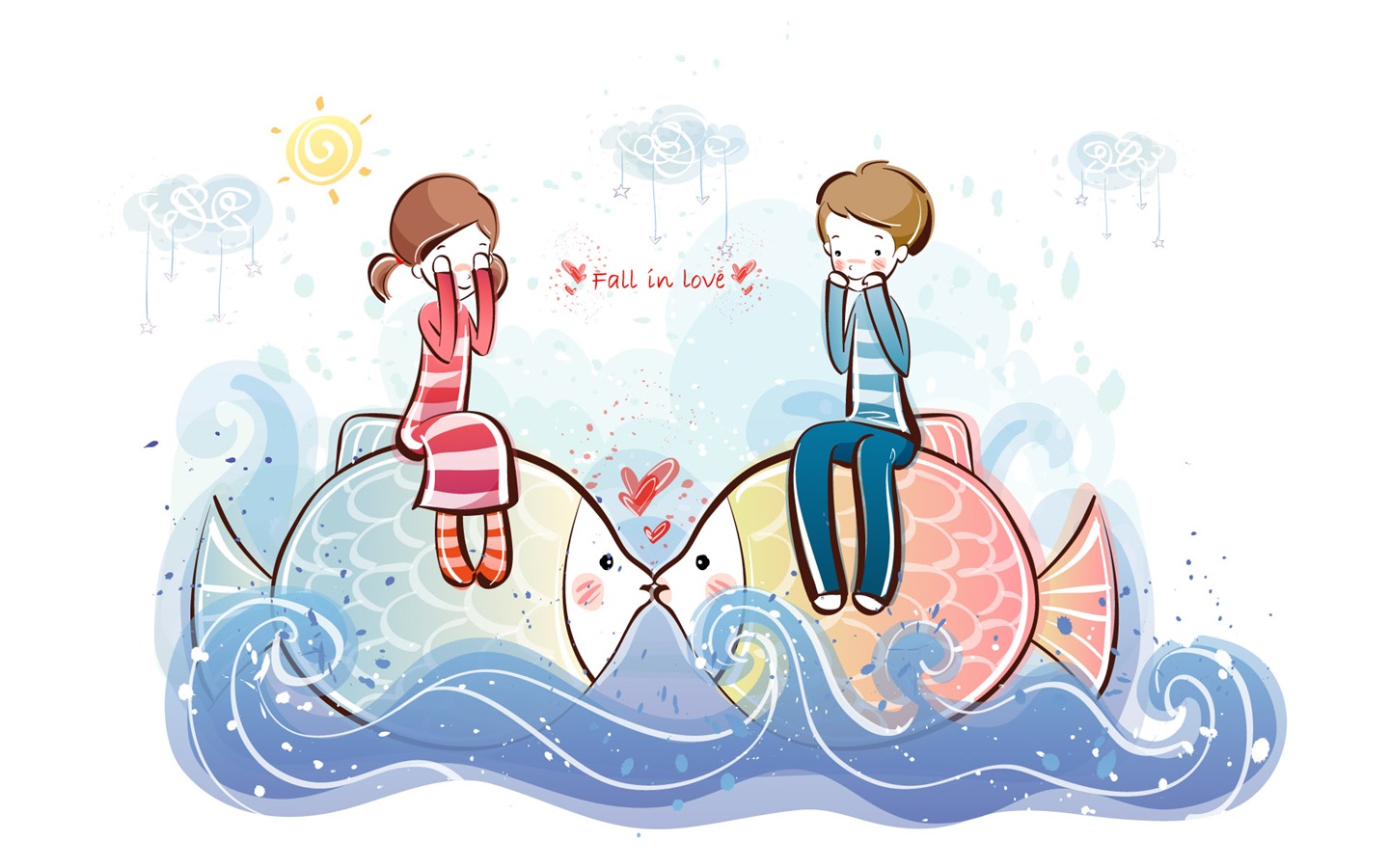 Cartoon Valentine's Day wallpapers (2) #7 - 1440x900