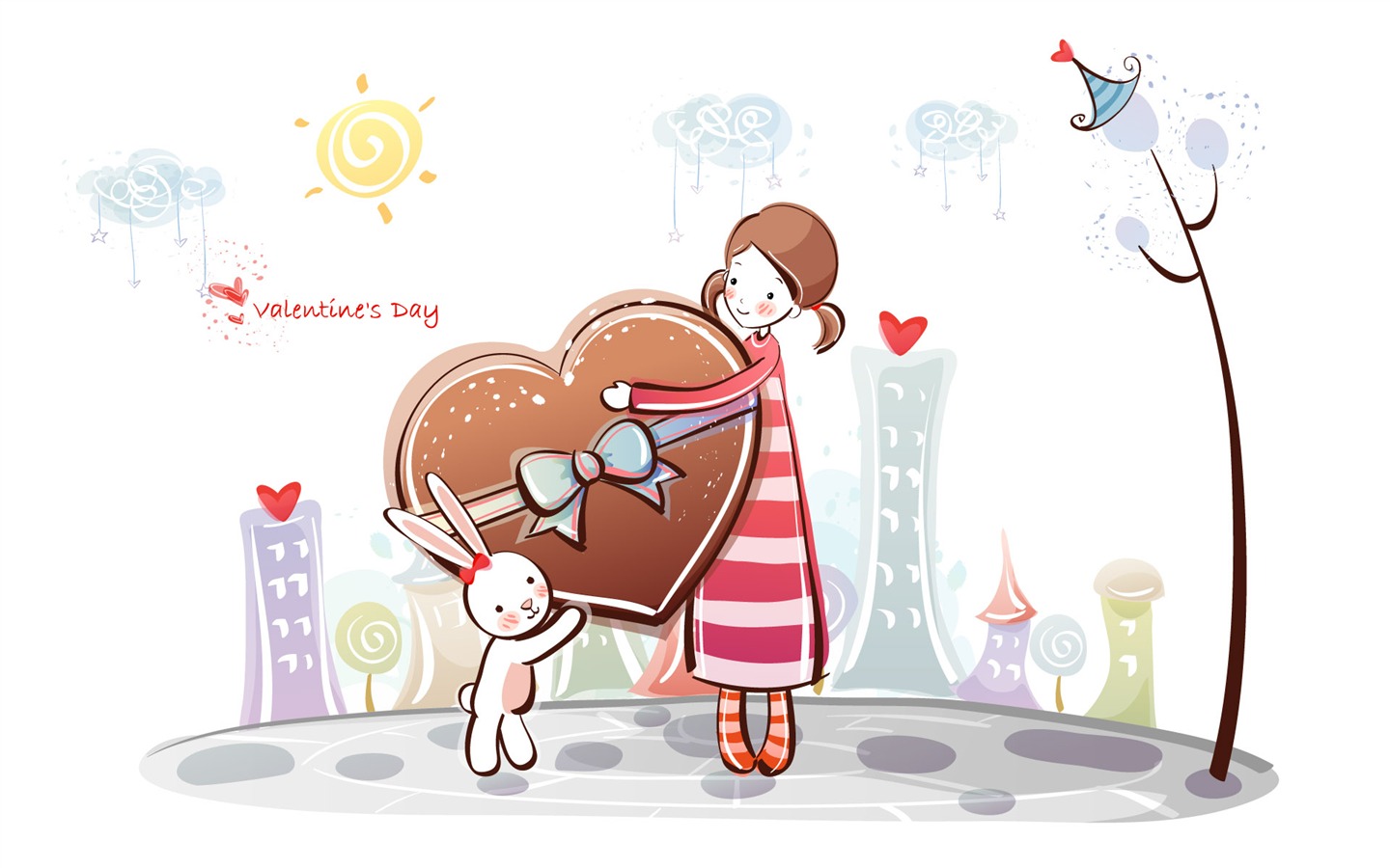 Cartoon Valentine's Day wallpapers (2) #9 - 1440x900