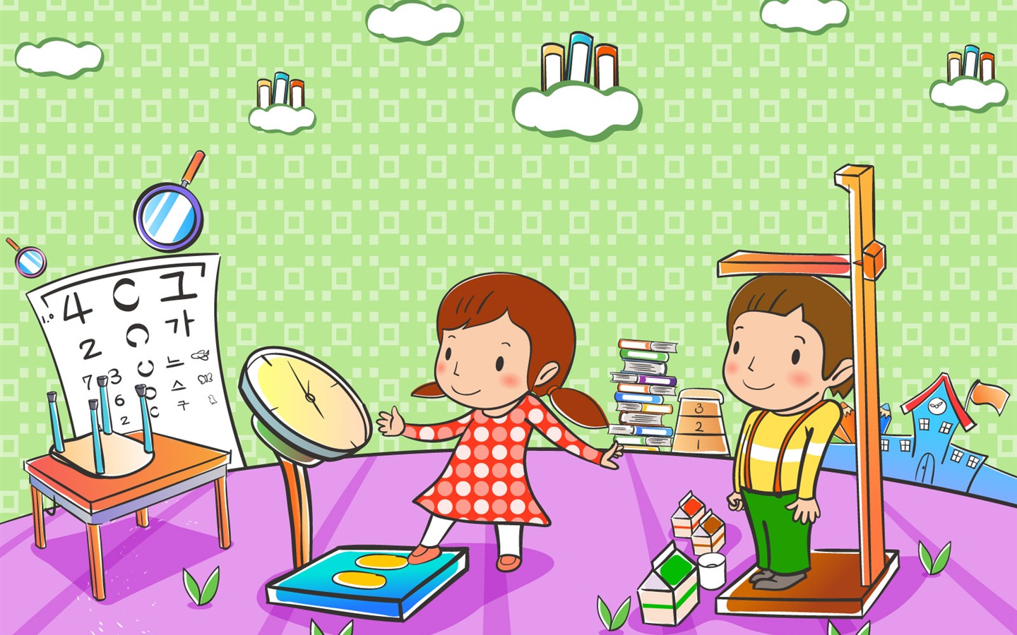 Vector cartoon childhood wallpaper (2) #16 - 1440x900