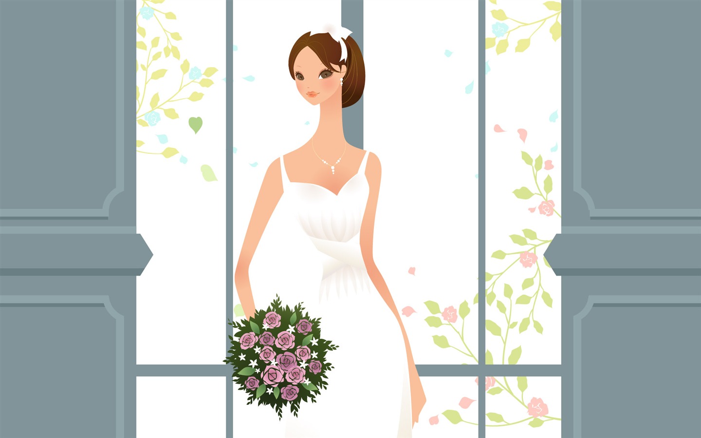 Vector wallpaper wedding bride (1) #2 - 1440x900