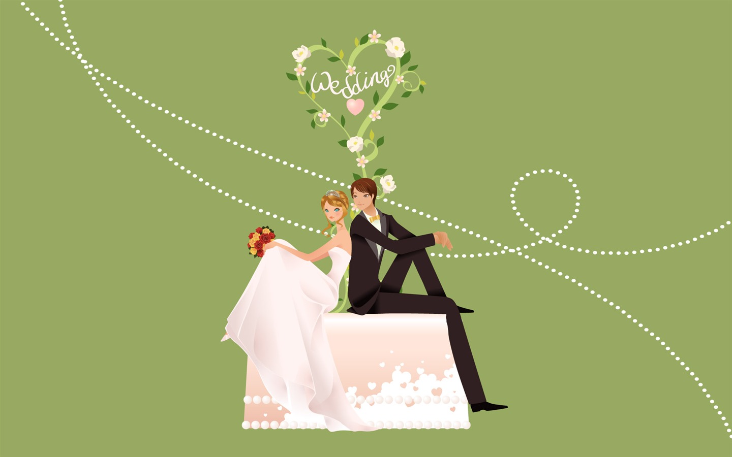 矢量婚禮新娘 壁紙(二) #16 - 1440x900