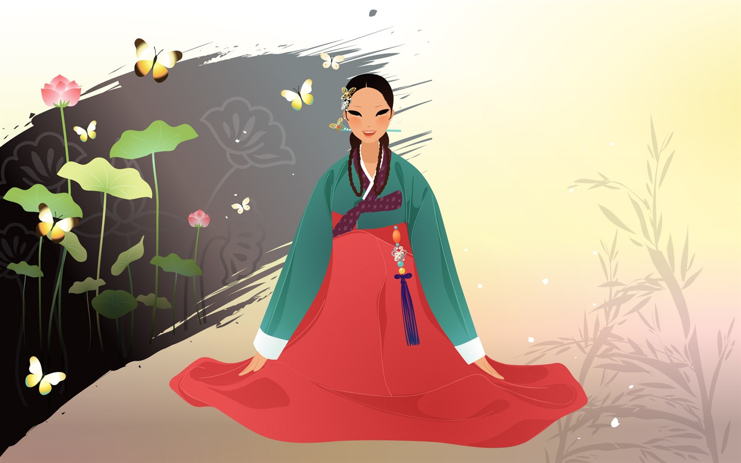 Vektorové wallpaper korejských žen (1) #7 - 1440x900