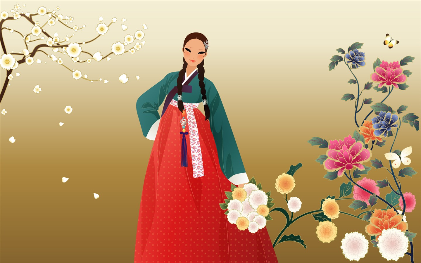 Vektorové wallpaper korejských žen (1) #16 - 1440x900