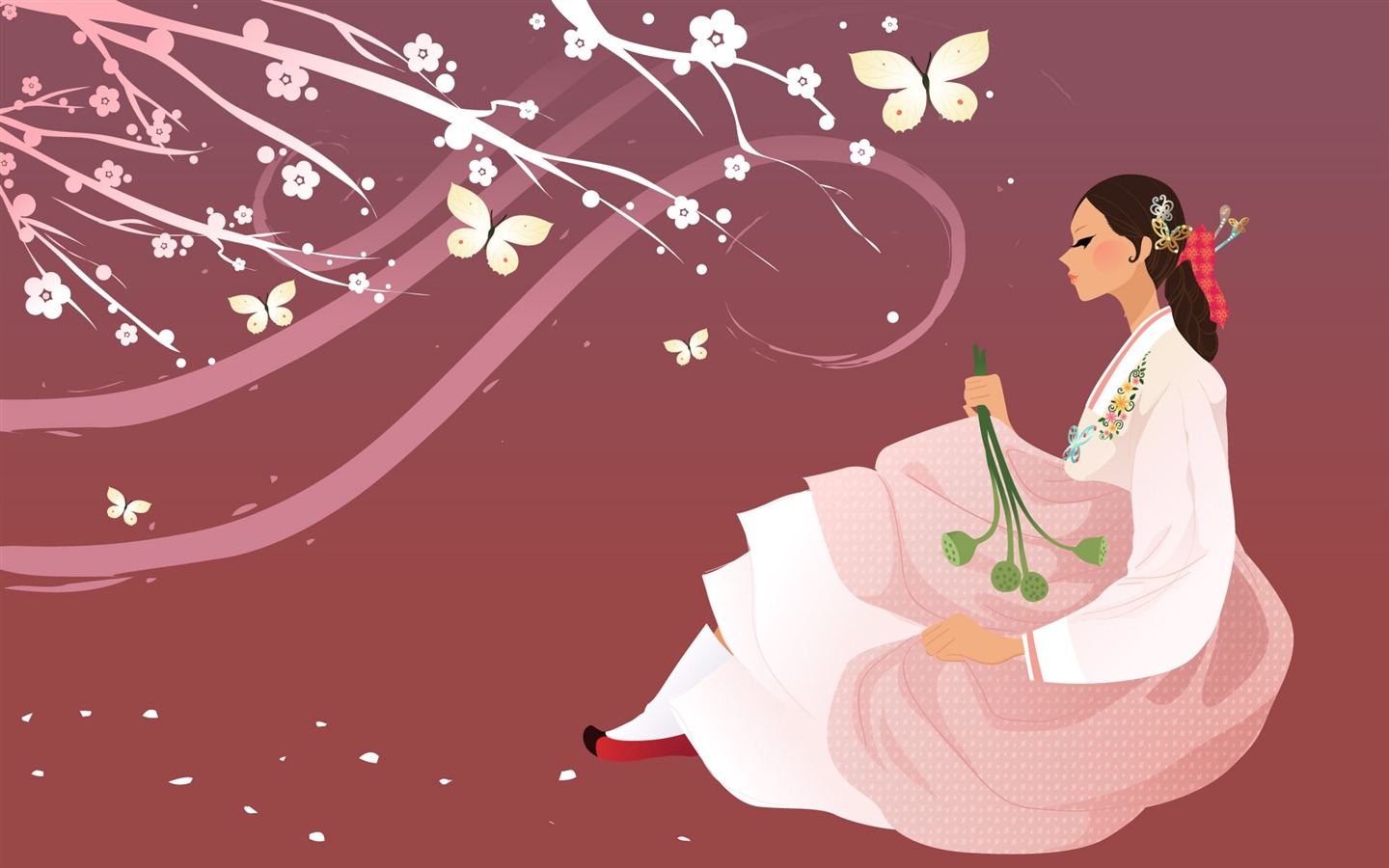 Vector Wallpaper der koreanischen Frauen (2) #3 - 1440x900