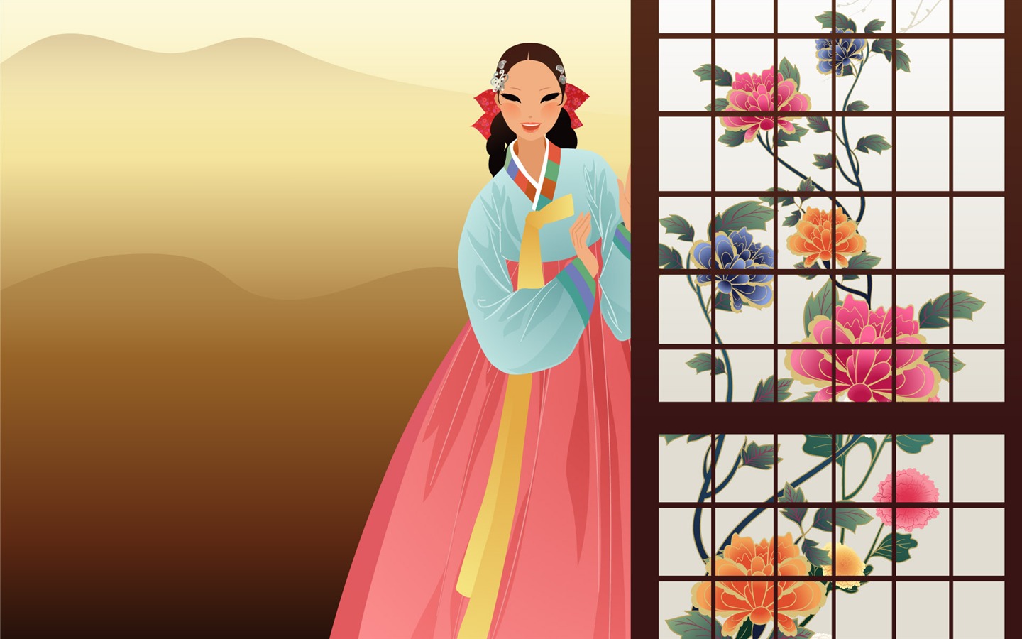 Vector Wallpaper der koreanischen Frauen (2) #4 - 1440x900