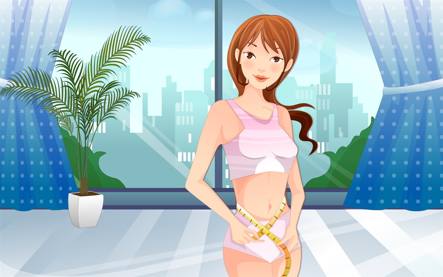矢量女性休閒運動 #1 - 1440x900