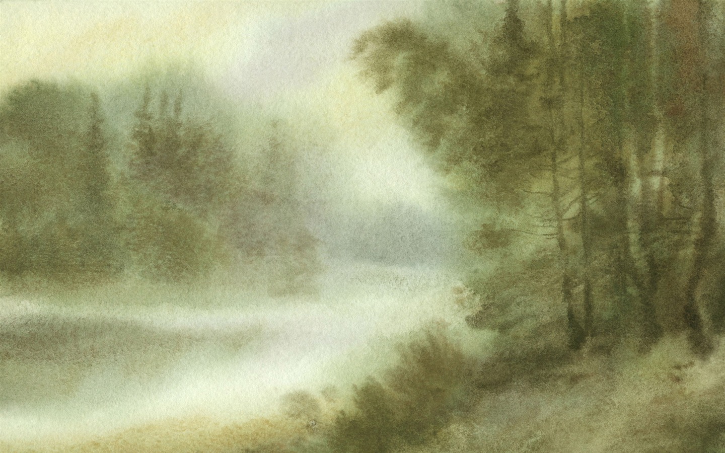 水彩景色 手绘壁纸(一)3 - 1440x900