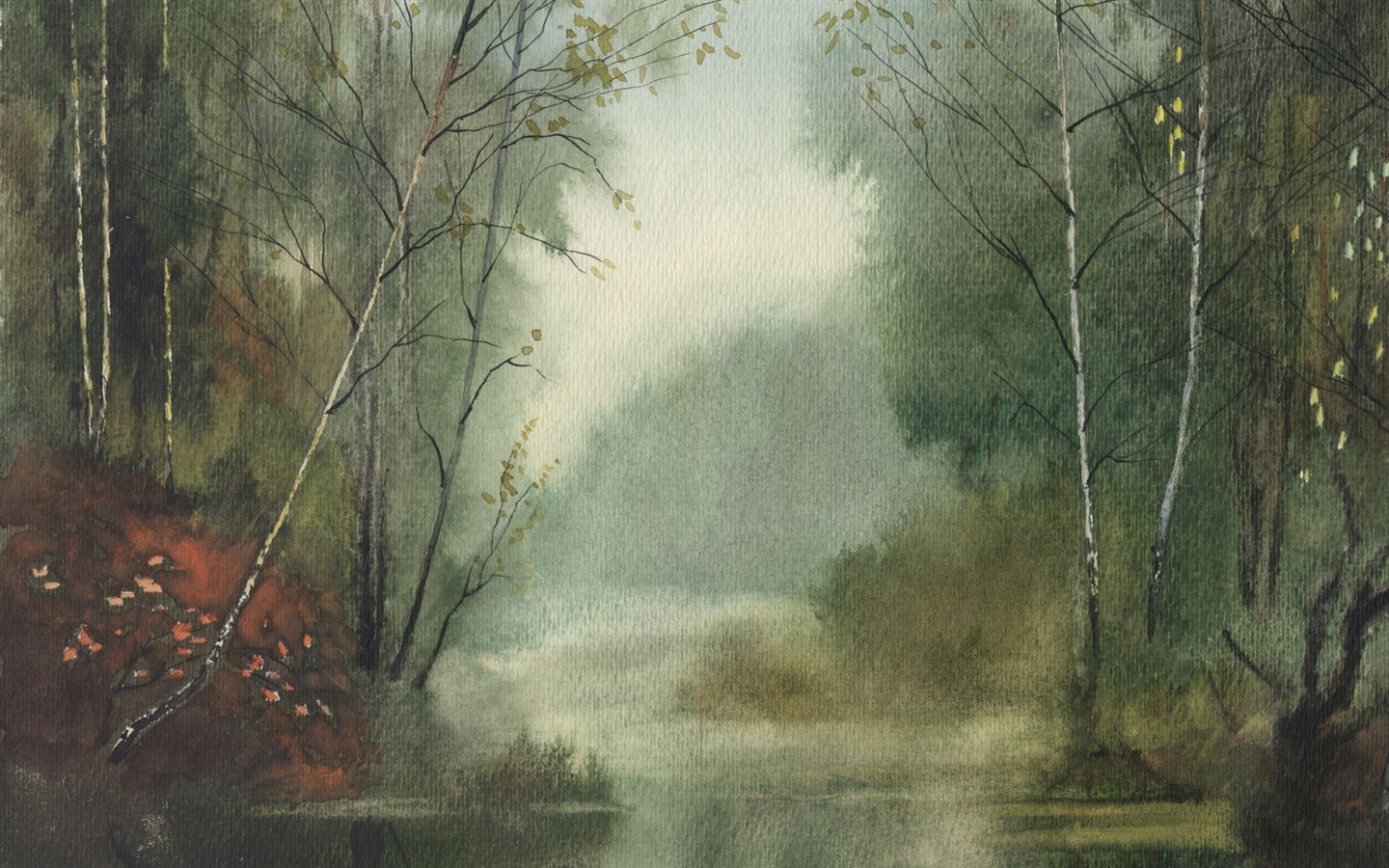 Watercolor landscape hand-painted wallpaper (1) #20 - 1440x900