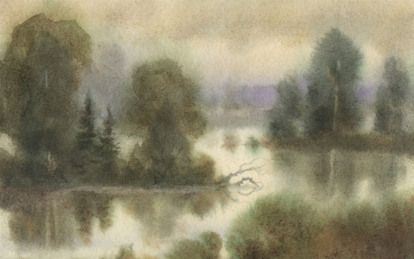 水彩景色 手繪壁紙(二) #3 - 1440x900
