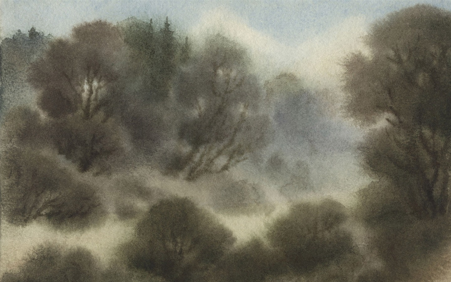 Watercolor landscape hand-painted wallpaper (2) #6 - 1440x900