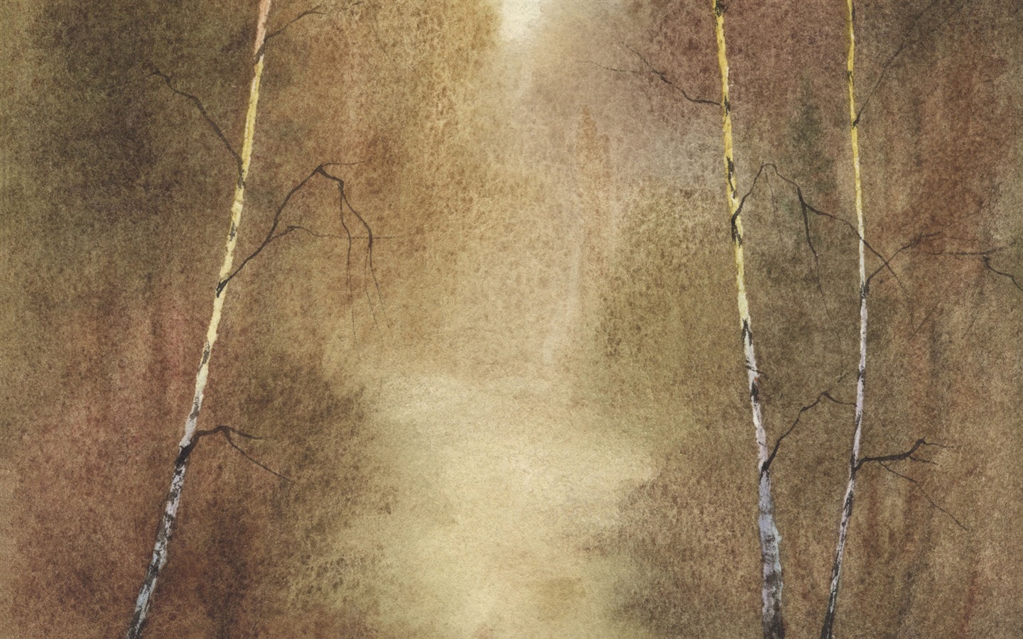 Aquarell-Landschaft handgemalten Tapeten (2) #8 - 1440x900