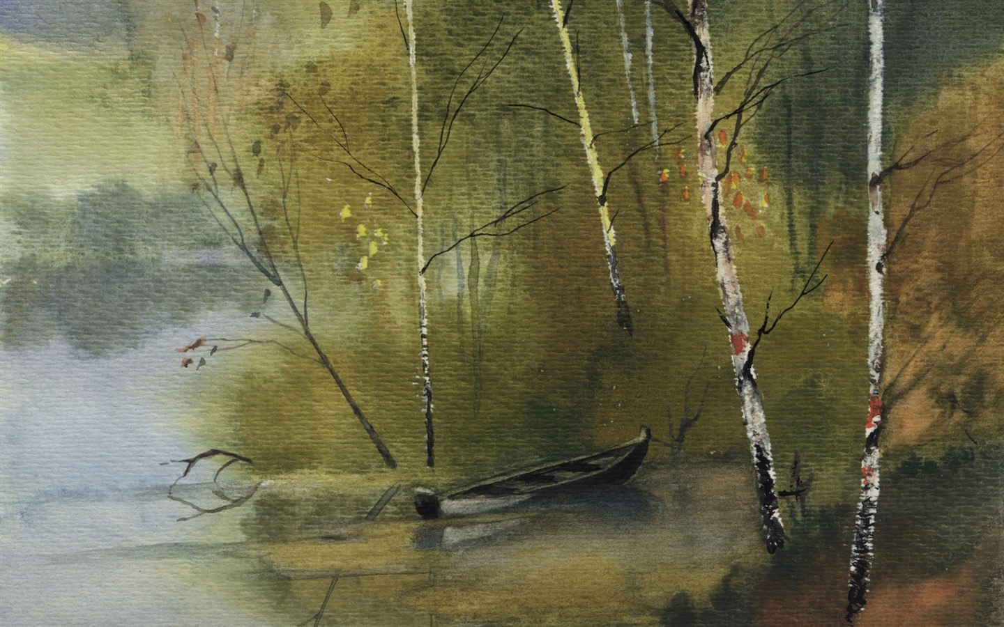 Aquarell-Landschaft handgemalten Tapeten (2) #20 - 1440x900