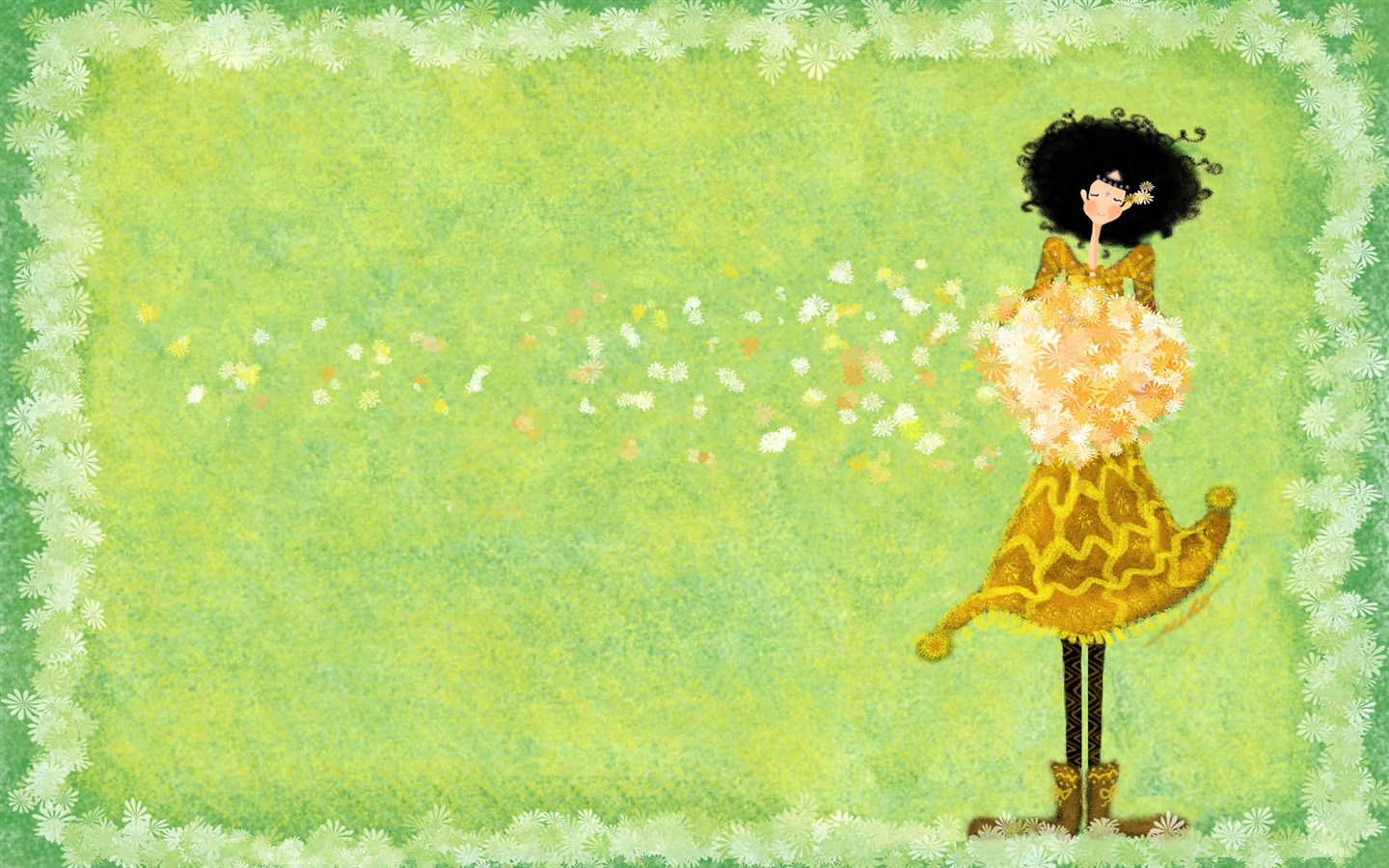 papel tapiz pintado a mano romance chica (1) #19 - 1440x900