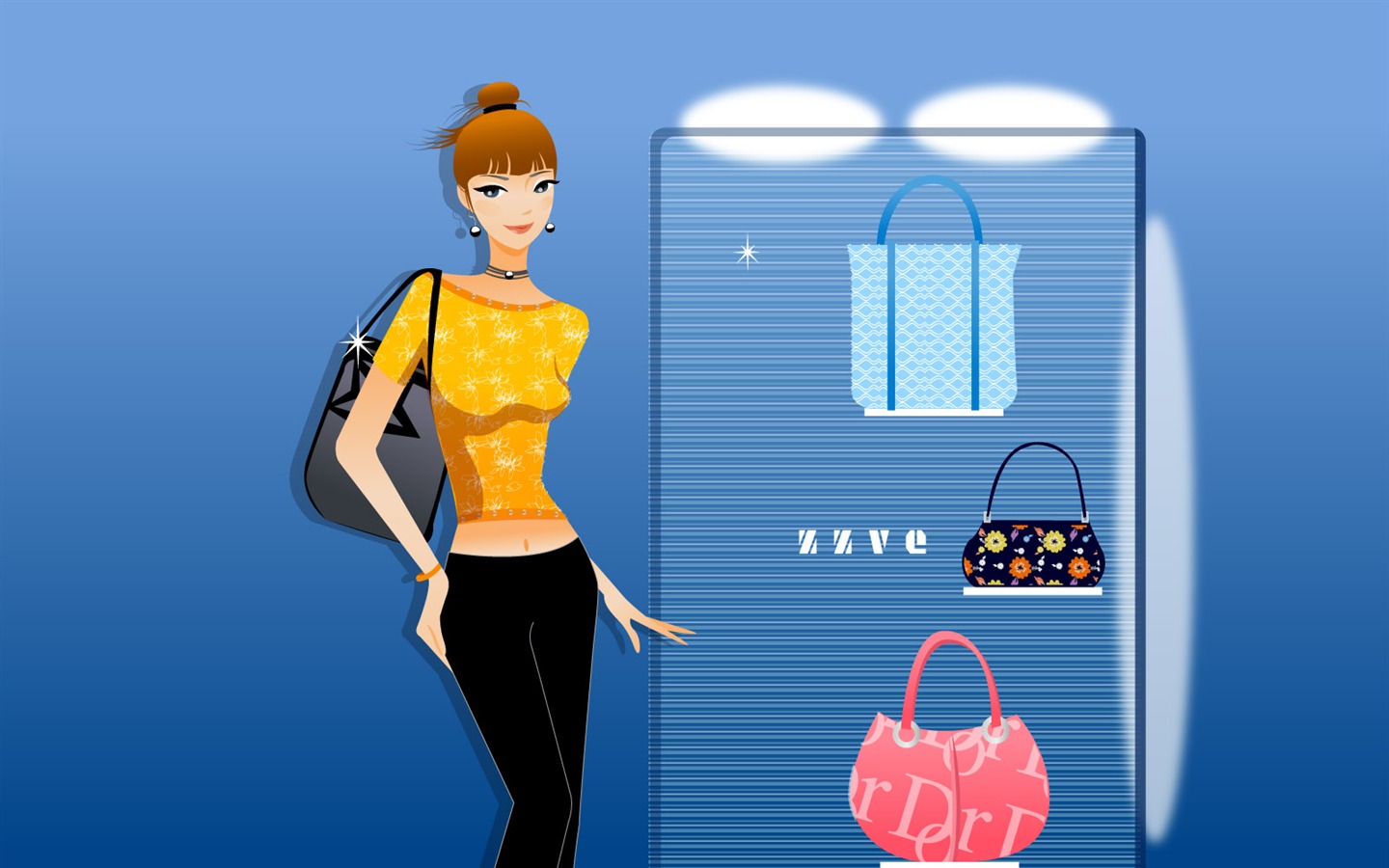 Vector collection of women wallpaper (4) #12 - 1440x900
