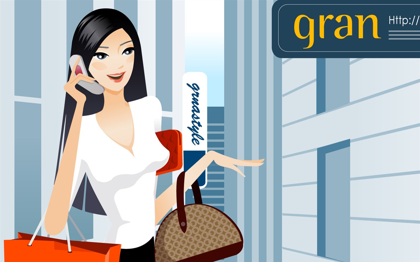 Vector collection of women wallpaper (5) #13 - 1440x900