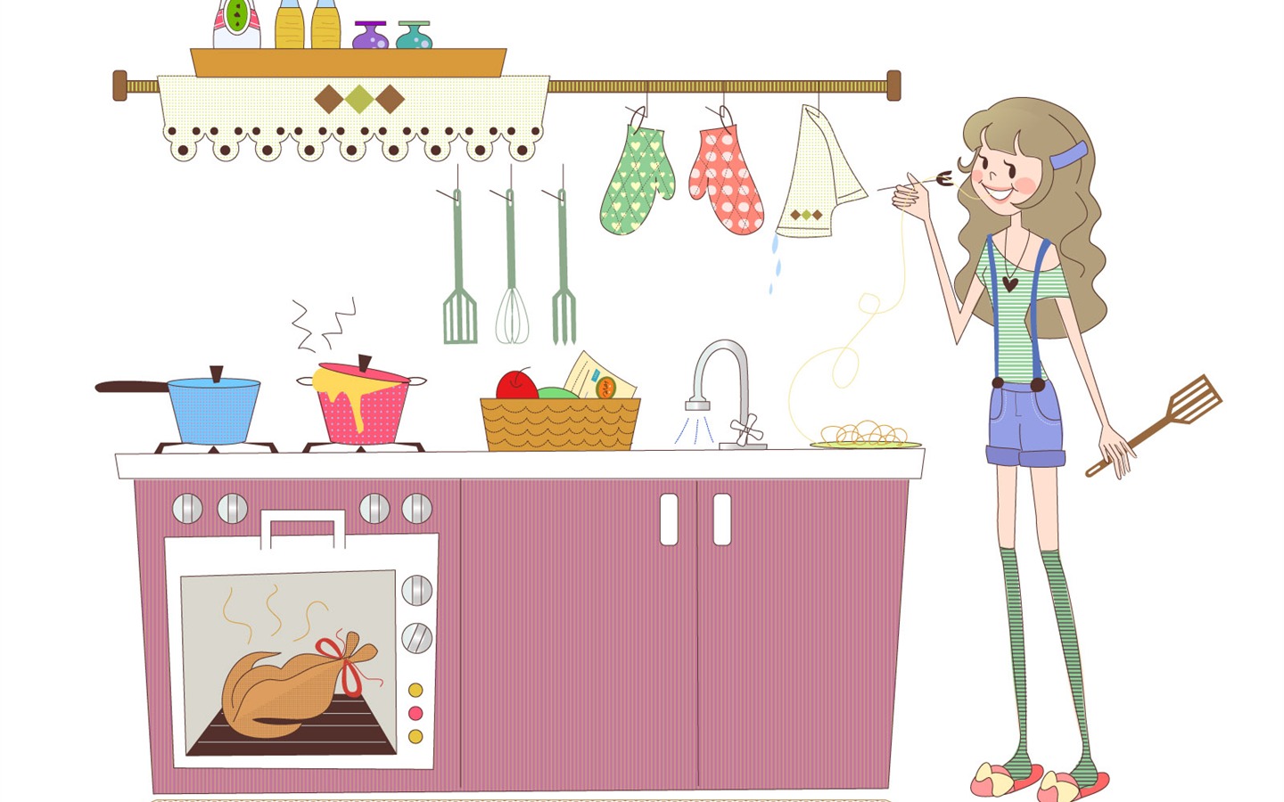 矢量時尚女孩 壁紙(二) #6 - 1440x900