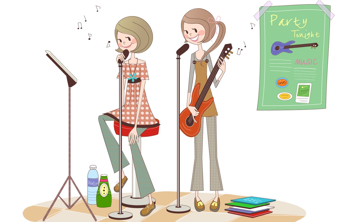 Vector Fashion Girls Wallpaper (3) #9 - 1440x900