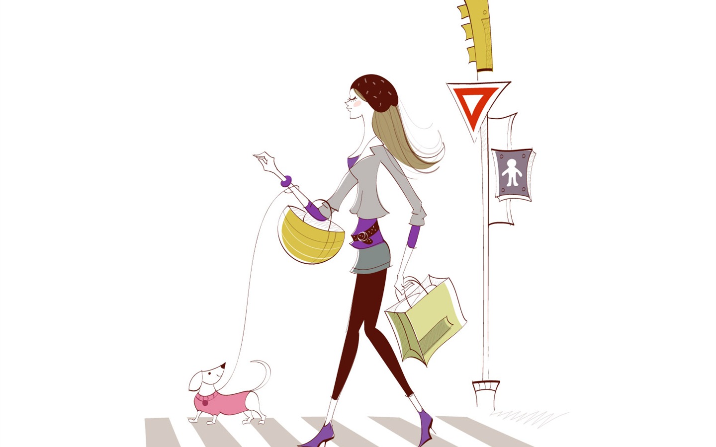 Vector Fashion Girls Wallpaper (4) #11 - 1440x900