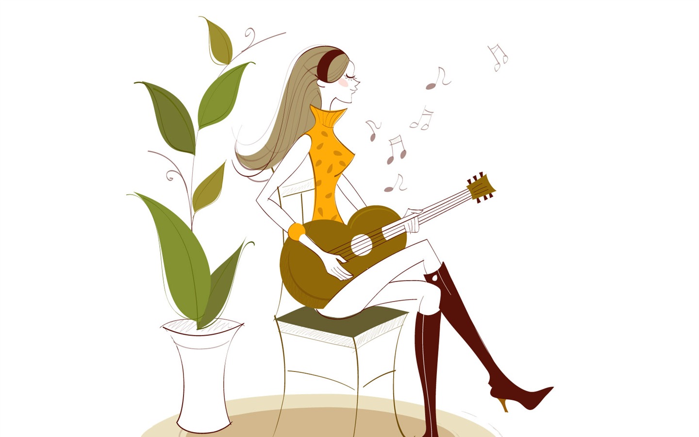 Vector Fashion Girls Wallpaper (4) #18 - 1440x900