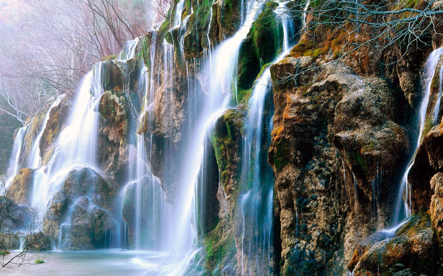 Cascada arroyos fondo de pantalla (6) #1 - 1440x900