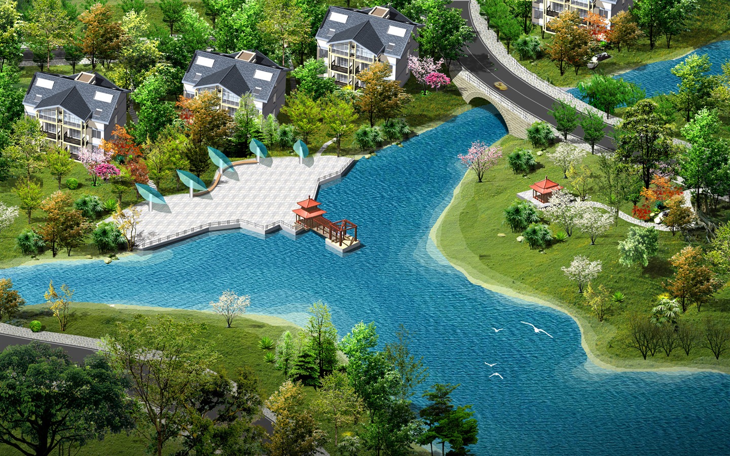建築園林效果 高清壁紙(一) #3 - 1440x900