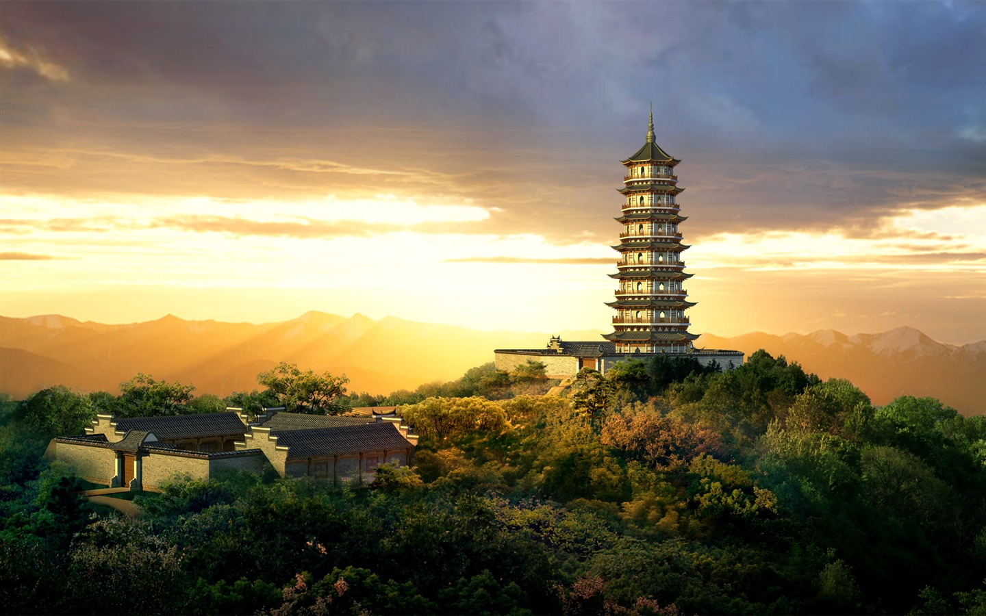 建築園林效果 高清壁紙(一) #13 - 1440x900